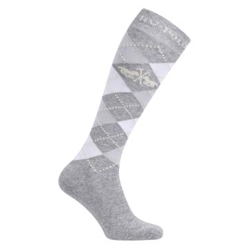 Socken HVP-Argyle -  Grey melange-Optical White