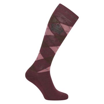 Socken HVP-Argyle -  Dark berry-Mocca