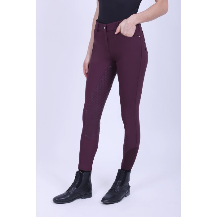 Riding breeches HVPNicky FullGrip - 4018 - Dark berry